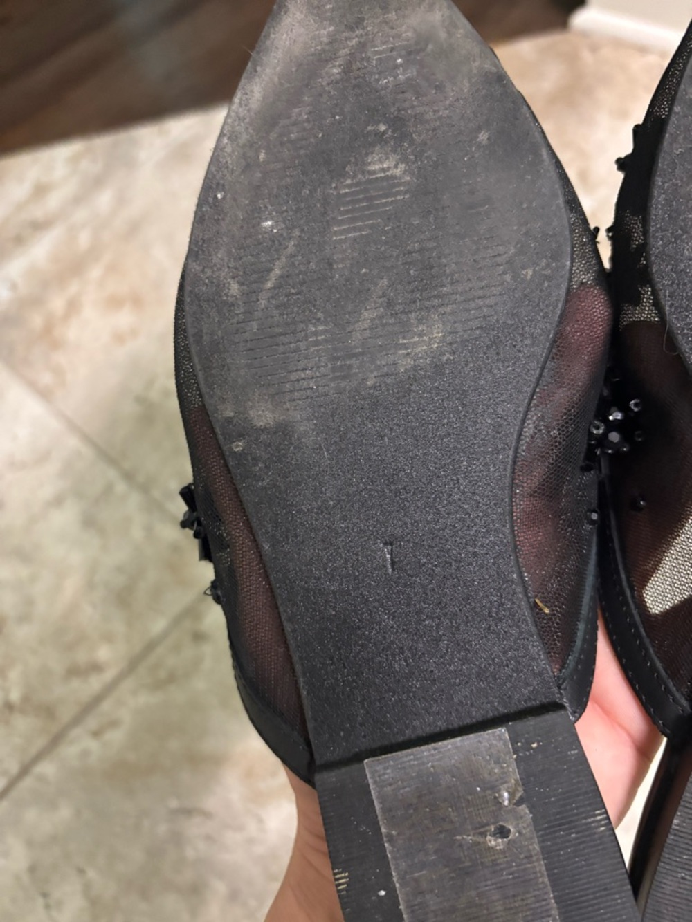 Free People Black Beaded Pointed-Toe Slip-On Mules - Picture 3 of 3